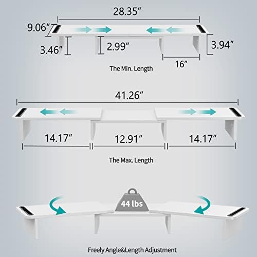 Зимилар Двоен Монитор Стојат Столб, Монитор Стојат Со Прилагодливи Должина И Агол, Дрво Монитор Стојат За Биро, Монитор Столб