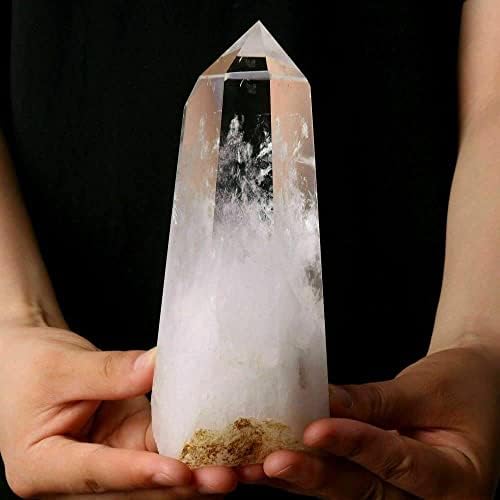 Дарев кристално стапче, природен кристален камен, полиедрон медитација дома природно бело чиста кварц кула бела кристална кула Реики