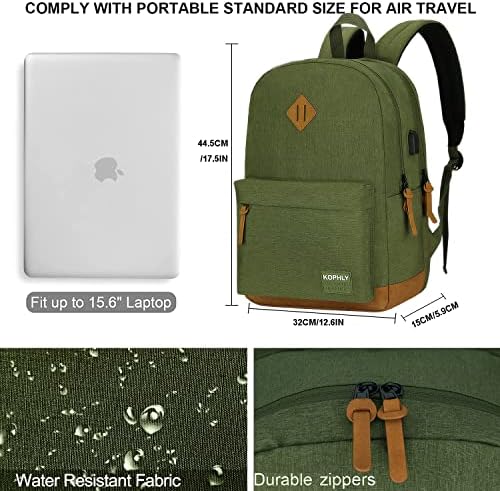 Supacool лесен носач на лаптоп за патувања со USB пристаниште за полнење за мажи и жени, голем ранец за колеџ-Daypack за патување, работна