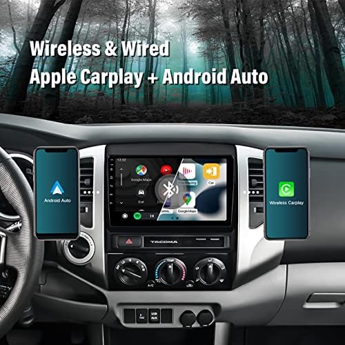 Автомобил Стерео Со Apple Carplay Безжичен, ViaBecs 9 Hd Капацитивни Екран На Допир Радио за 2005-2013 Тојота Такома, FM/AM Радио, Безжичен