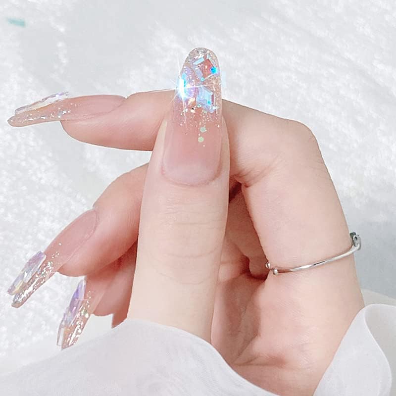 100 парчиња мешавини АБ кристали за уметност со нокти рамни грбни ригистони 3Д-скапоцени камења DIY маникир украси, 562-12