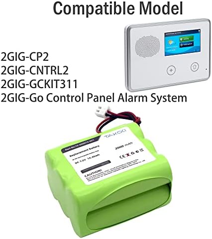 Gikysuiz 7.2V замена на батеријата 2GIG 228844 BATT1 BATT1X BATT2X за 2GIG GO контролен панел систем за аларм, Ni-MH батерија 2000mAh