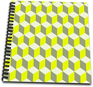 3drose изометриска коцка шема жолто бело сиво геометриска уметност - цртање книги