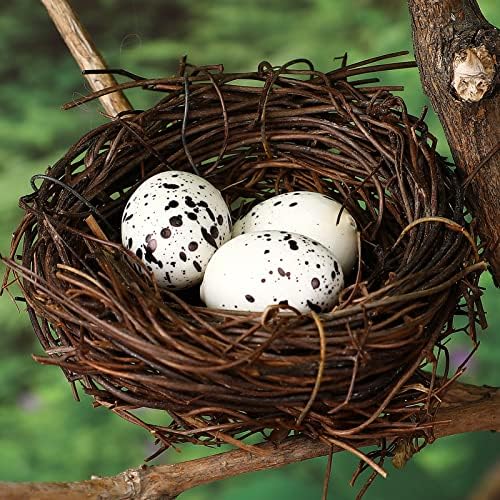 Pretyzoom Детска играчка 50 парчиња вештачки птици јајца за птици Велигден ден декорација пена птици јајца минијатурни пејзажни украси DIY занаети