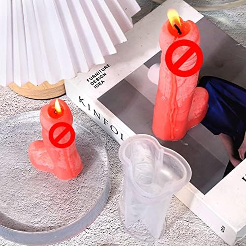 Винарни 1 парчиња силиконски калапи за свеќи во пенисот/вулвата дизајн Смешни калапи за кастинг 3Д силиконски калап за DIY креативна свеќа деко транспарентна c 12cm