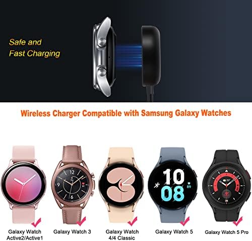 2 Пакет Компатибилен Со Полнач За Часовници Samsung, Galaxy Watch 5/4 Полнач КАБЕЛСКИ Приклучок USB Замена За Samsung Galaxy Watch