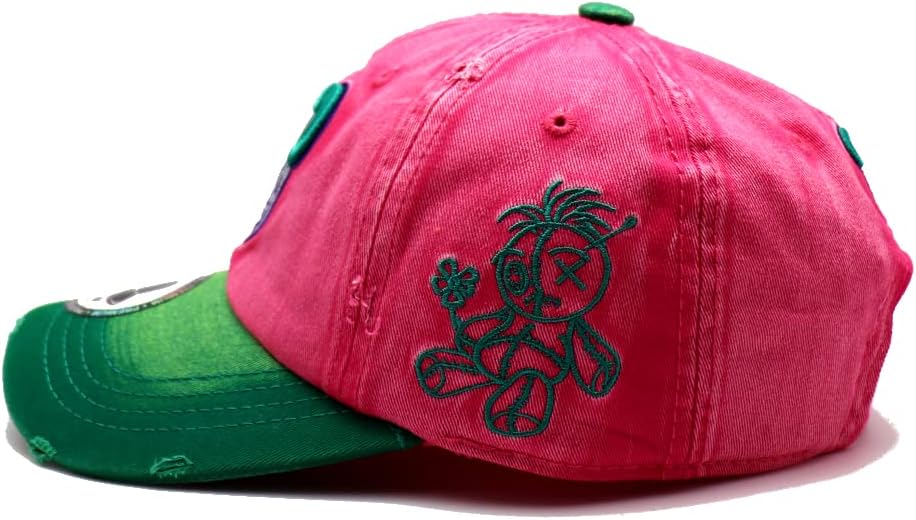 Stitch Headz нов лидер вуду -парчиња кукла глава розова зелена ера лента за тато капа капа