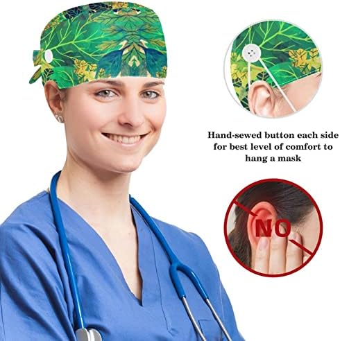 Медицински капачиња Muooum Прилагодливо работно капаче со копчиња и лажна коса лута лубеница здраво лето