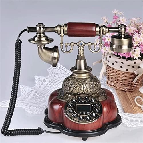 ZSEDP Антички кабел Телефонски смола Фиксна дигитална ретро телефонска копче бирање гроздобер декоративни ротациони телефони со фиксна линија за дома