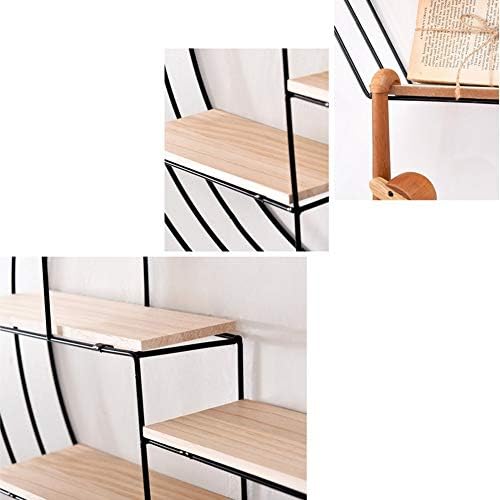 PIBM Стилски полица за едноставност Полнен wallид монтирана лебдечка решетка дрвена спална соба wallид, 2 типа што е достапна, црна, 1