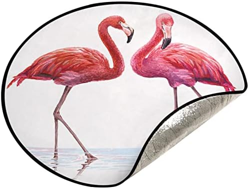 висесани Шарени Розови Фламинго Подлога За Новогодишна Елка Штанд За Подлога Заштитник На Подот Абсорбента Подлога За Послужавник За Сезонски