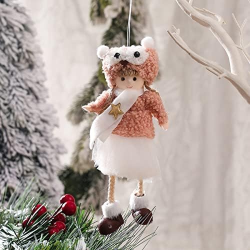 Кадифен слатко дрво нето приврзоци кукла предиво за подароци за подароци ангел Божиќни додатоци Божиќна приврзоци за декорација виси жица мониста