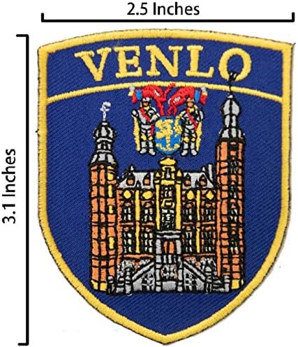 А -Оно -Венло игла штит -лепенка + Холандија Апликација Апликација, холандско извезено железо на апликација, Европско знаме за лепенка бр.126C