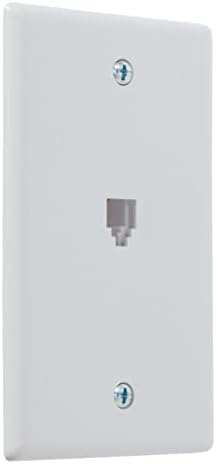 Њухаус Хардвер 1-Порта Телефон Џек Ѕид Плоча, 6P4C, ЗА RJ11 телефонски кабли, Една Банда, 5-Пакет, Бела