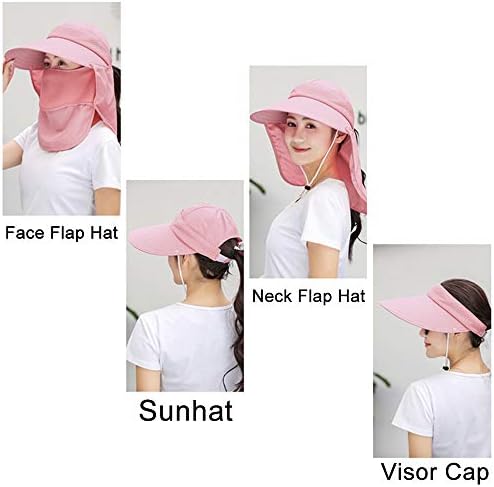 Сонце капи за жени широки обликувани UV заштита visor upf 50+ риболов капи со преклопна конска опашка летна капа со одвојлив размавта