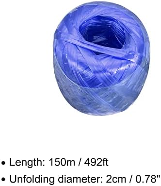 Rebower Polyester Nylon Rope [за пакување во пакување на домаќинства DIY] -150m / 492ft / 1roll Пластика, сина