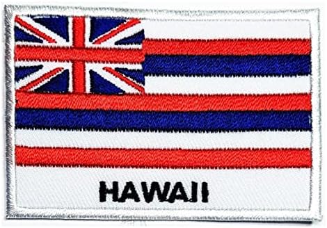 Кленплус 1, 7Х2, 6 ИНЧИ. Хаваи Знаме Лепенка Земја Национално Знаме Везена Апликација Значка Закрпи САМ Јакна Маица Фармерки Шапка