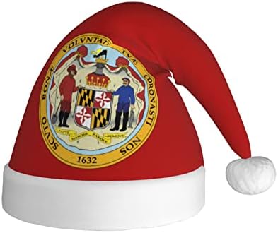 ЗАЛТАС Печат На Мериленд Божиќ Шапка За Возрасни Меки Удобни Дедо Мраз Капи За Божиќ Нова Година Празник Партија Материјали