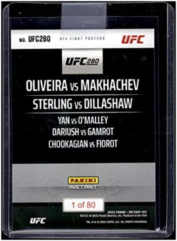 Oliveira vs Makhachev SP 2022 Panini Instant /80 UFC 280 борбени постери #UFC280 MT-MT+ MMA борба