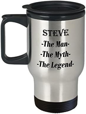 Стив-Човекот Митот Легендата Прекрасно Кафе Кригла Подарок - 14оз Патување Кригла
