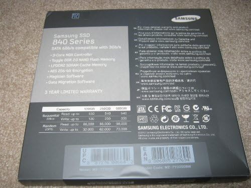 Samsung 840 MZ-7TD250 250 GB 2,5 SATA III Внатрешен погон на цврста состојба