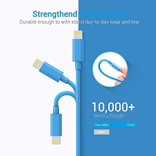 IPhone Charger MFI Сертифициран - Молња кабел 3pack 3ft 6ft 10ft Трајни молња до USB кабел за полнење компатибилен со iPhone 14 Pro Max