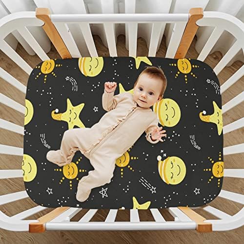 Бебе Starвезда Месечината Бохо креветче за девојчиња за момчиња, деца со душеци за деца, садови за креветчиња, вграден лист 20246349