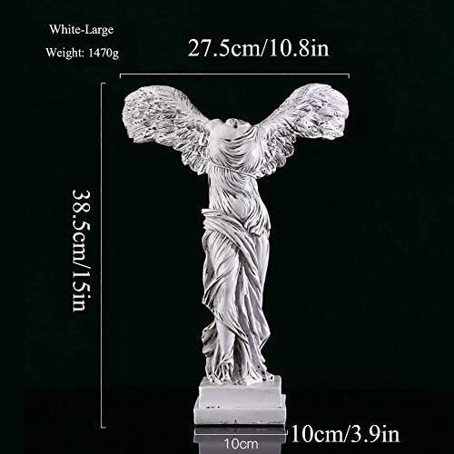 Грчки бог скулптури, римска крилести победа на фигурините на Самотрајс, статуи на Викторија божица, реплика на мермерниот украс на Лувр, бело