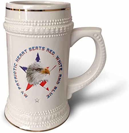 3дроуз Ѕвезда, знаме НА САД, орел. Патриотски подарок моето патриотско срце. - 22оз Штајн Кригла