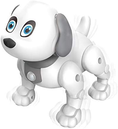 MISCO Играчки Електронски Интерактивни Паметни Кутре Играчка Робот, Робот Куче Играчка За Деца Со Батерија Управувана Шарени LED Светла, Лаење Звуци, Куче Прошетки Пот