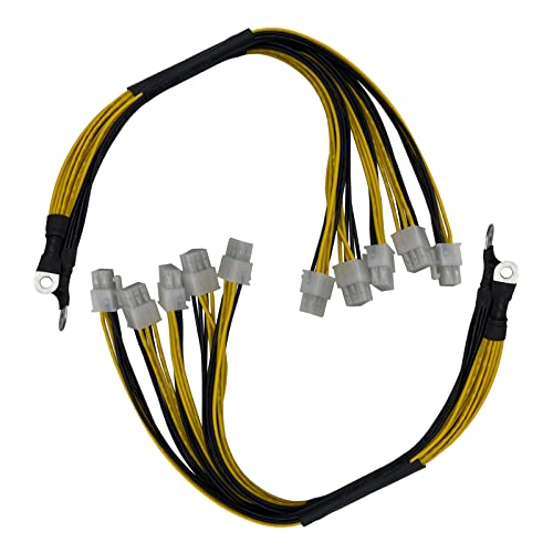 Onyehn 2 пакет 6 игла PCIE рударски конектор за напојување Должина на кабел 40см костум за Bitmain Antminer APW7 + APW3 PSU L3 D3