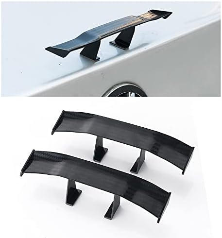 2 парчиња Car Mini Spoiler Wing, 6,7 инчен автомобил опашка од крило мини автоматско декорација на текстура на јаглеродни влакна без перфорација,