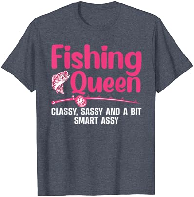 Смешен дизајн на кралицата за риболов за жени дами ryубители на риболов маица