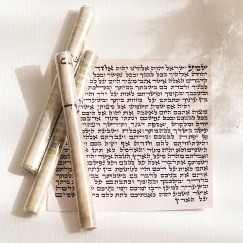Suri Kosher Mezuzah Scroll 3 Направено во Израел, рачно напишано од овластен еврејски рабин, кошер мезуза Пергамент хартија Шема молитва