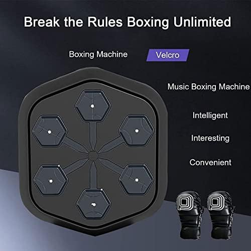 Smzglang паметен wallид монтиран за целен боксерски мат - машина за бокс со светла и музика Bluetooth конекција Брзина на рачно реакција на очите