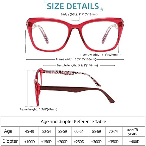 Олипунт 4 Пакет Очила За Читање Сина Светлина Блокирање Со Пролетна Шарка, Дами Компјутерски Читачи Со Печатење На Шаблони, Очила за Жени