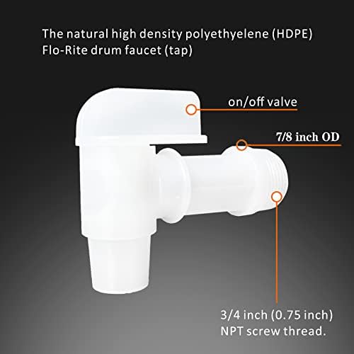 Алатази 50-Пакет На Спигот за 6 Галон Контејнер, 3/4 Бела Пластична Славина Спигот за 5, 6 Галон Пластични Тапани, 6-Галон Трајни