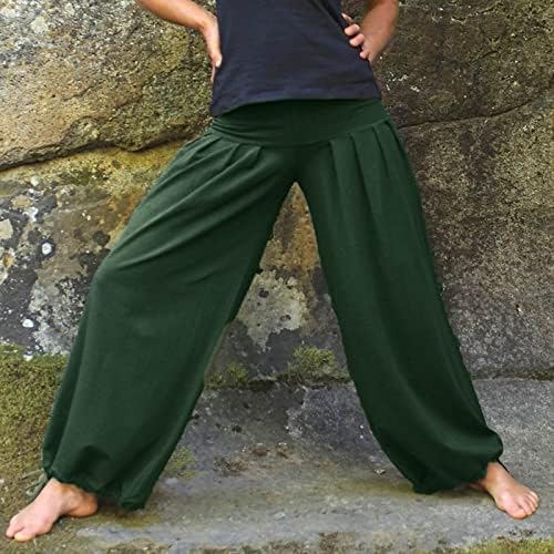 Miashui панталони жени обични кратки жени удобни еластични половини случајни еластични половини џебови панталони за панталони за жени