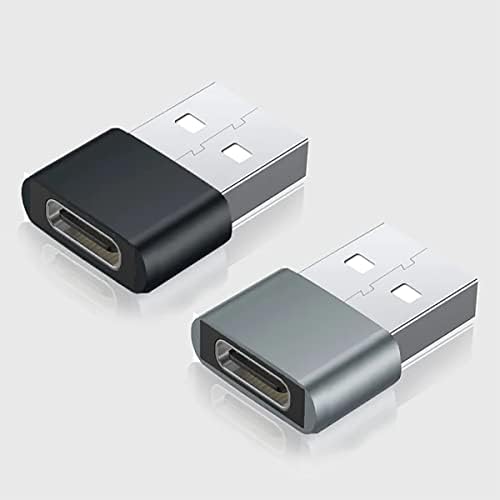 USB-C женски до USB машки брз адаптер компатибилен со вашиот BlackBerry Keyone за полнач, синхронизација, OTG уреди како тастатура, глувче,
