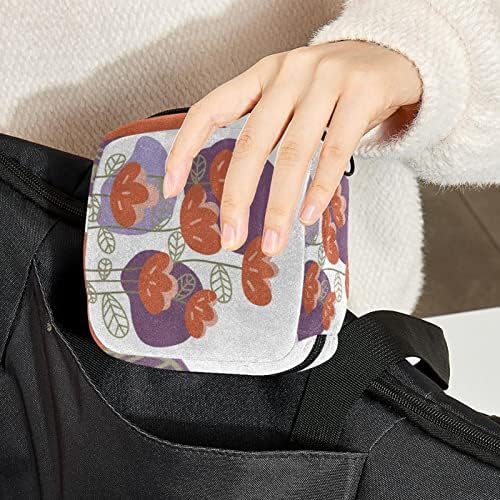 Ориекан санитарна торба за складирање на салфетка, преносна менструална подлога за патенти, торбичка за складирање на тампон за жени девојки, цртан филм розов цвет