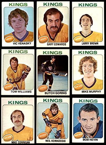 1975-76 О-пи-чие Лос Анџелес Кингс во близина на екипата сет во Лос Анџелес Кингс-хокеј ГД+ кралеви-хокеј