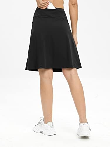 Grooree женски-колено-должина-курти 21 -midi скромен-тенис-здолништа со долг галф-атлетичен-тренингот со високи половини со џебови