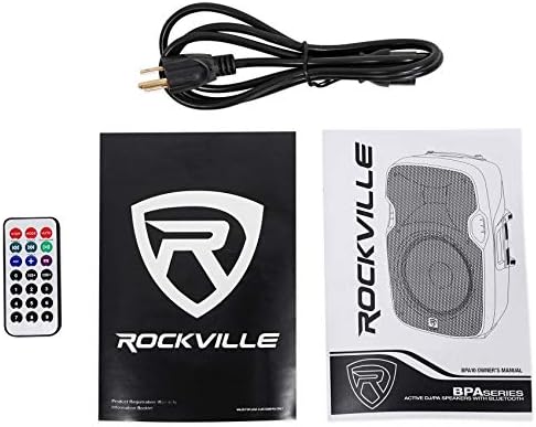 Rockville BPA10 10 Професионален напојуван активен 400W DJ PA звучник W Bluetooth, црна