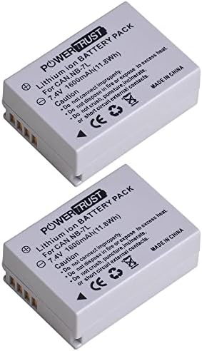 PowerTrust 2PCS 7.4V NB-7L NB7L батерија и LED USB полнач за Canon PowerShot G10, G11, G12 SX30 е, SX30IS