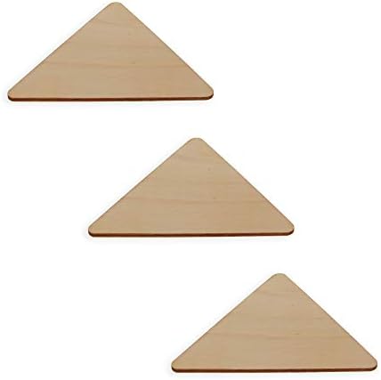 3 триаголници недовршени дрвени форми занаетчиски исечоци DIY Необјавени 3Д плакети 4 инчи