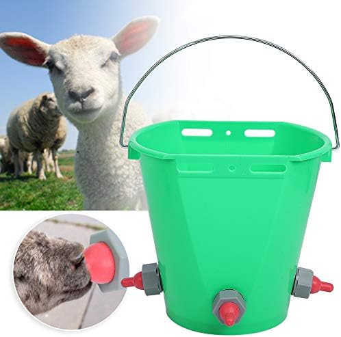 Кофа за фидер за теле пластични повеќе брадавици 8L со висок капацитет јагнешко млеко кофа со кофи за хранење млеко за добиток за добиток
