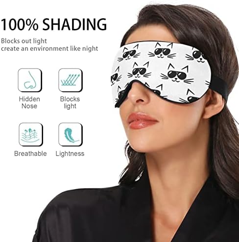 Unisex Sleep Mask Eye Mask Hipster-Cat-kitty-шетач ноќ за спиење маска за удобно око за очи за спиење