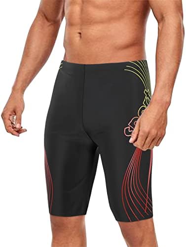 Менс шорцеви за пливање за пливање, се протегаат гроздобер тренингот за тренинзи за мажи цврста боја Брзо суво основно обични
