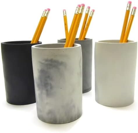 Чаша со моливи, чаша за бетонски пенкало, канцелариски декор, држач за моливи, чаша за четки за заби, декор за домашна канцеларија