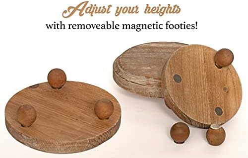 Тркалезни дрвени кревачи со отстранливи стапала со почувствувани креативни домашни производи - Падорен за рустикален декор на фармата,